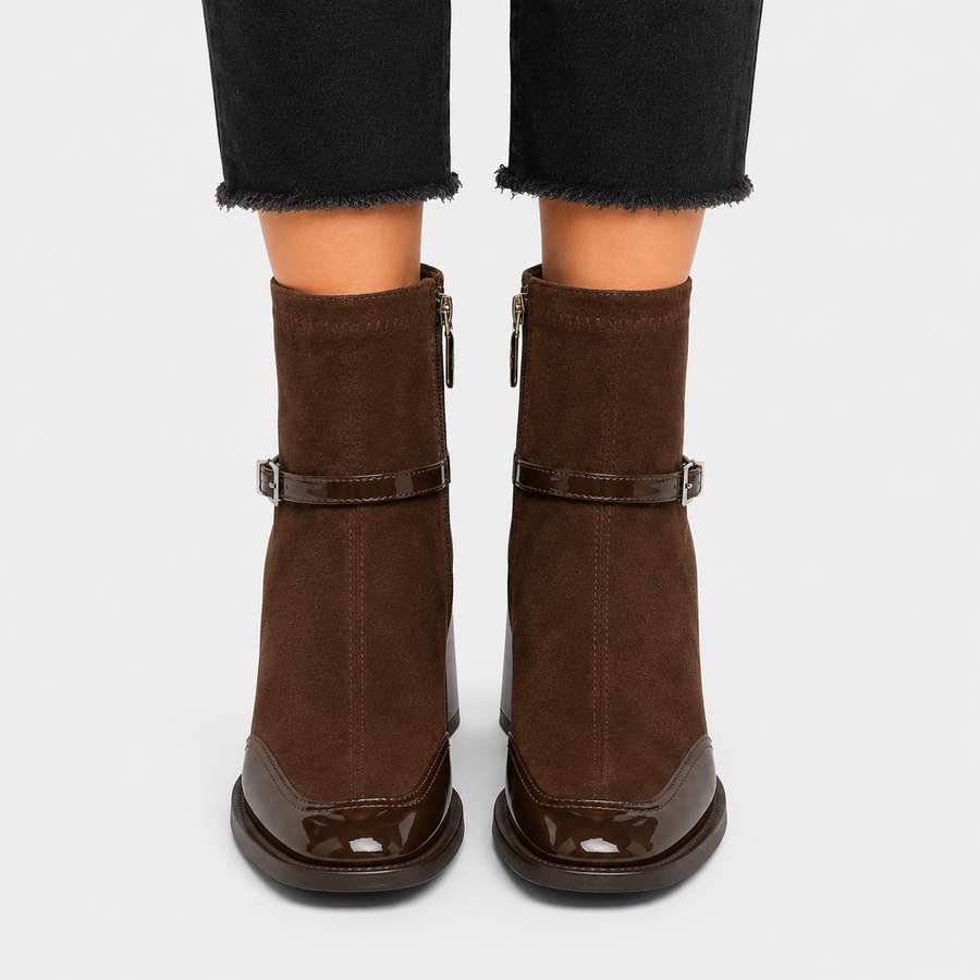 Bottines à talons en similicuir confortables - vue de côté