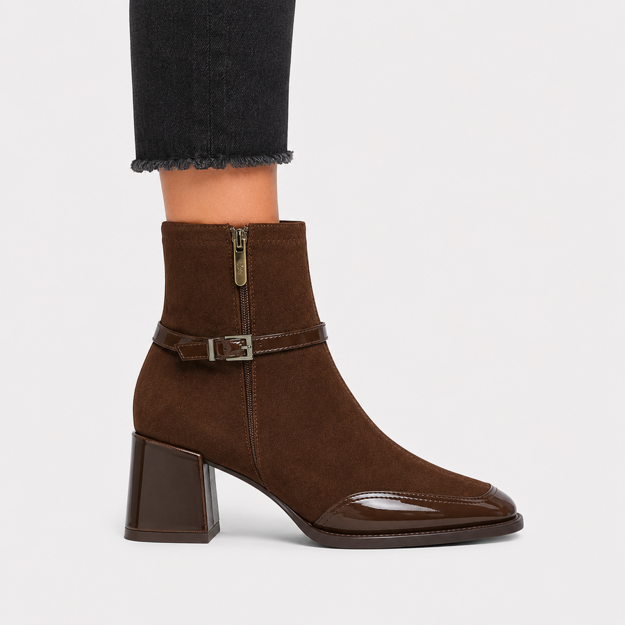 Bottines à talons en similicuir confortables - vue de dessus
