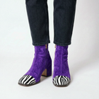 Women's Suede-Effect Heeled Ankle Boots - Purple