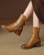 Women's Classic Heeled Ankle Boots - Brown