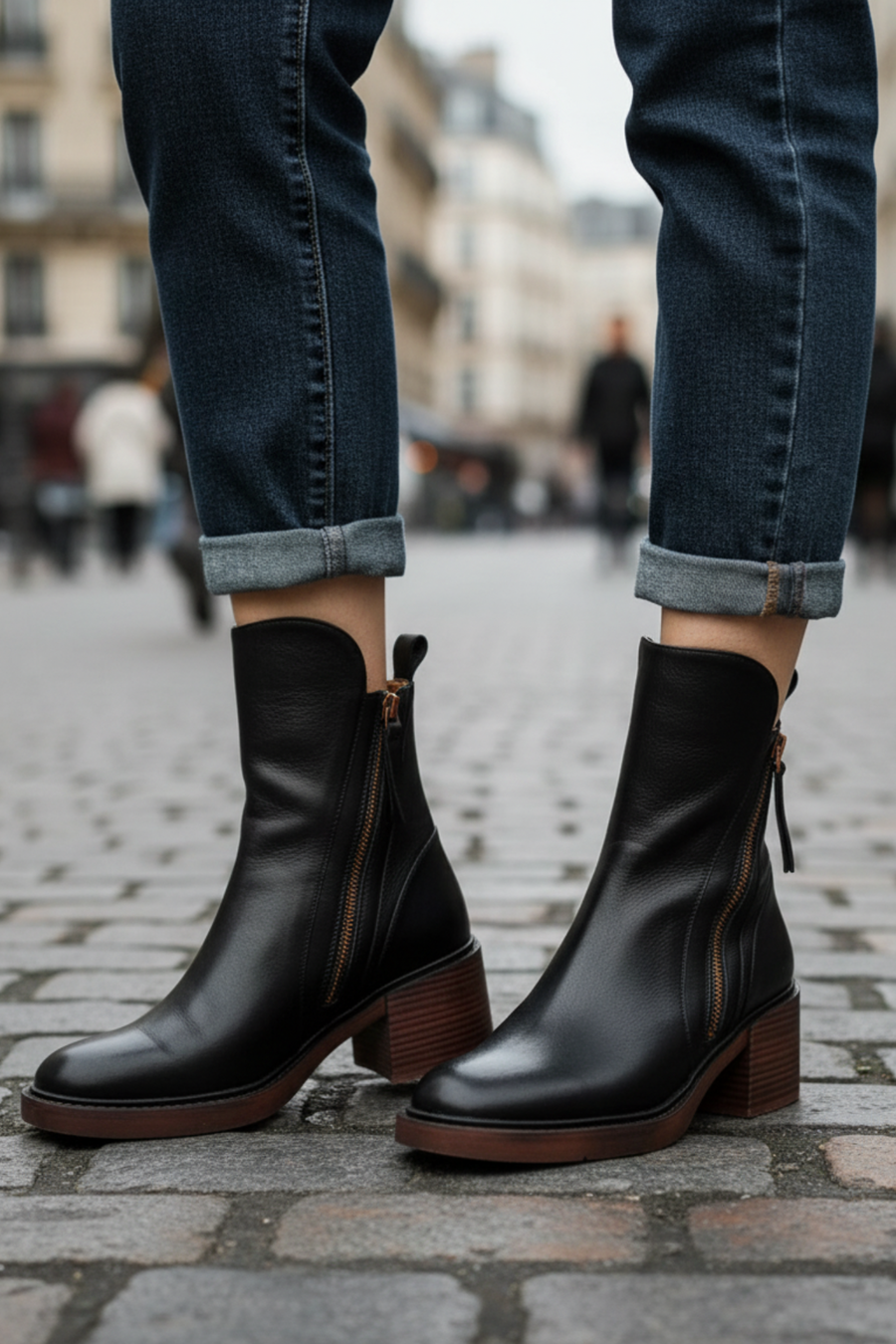 Bottines à talons femme classiques - vue portée