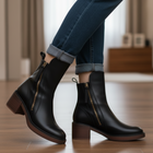Women's Classic Heeled Ankle Boots - Black