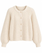 Women's Loose-Fit Round-Neck Cardigan - White