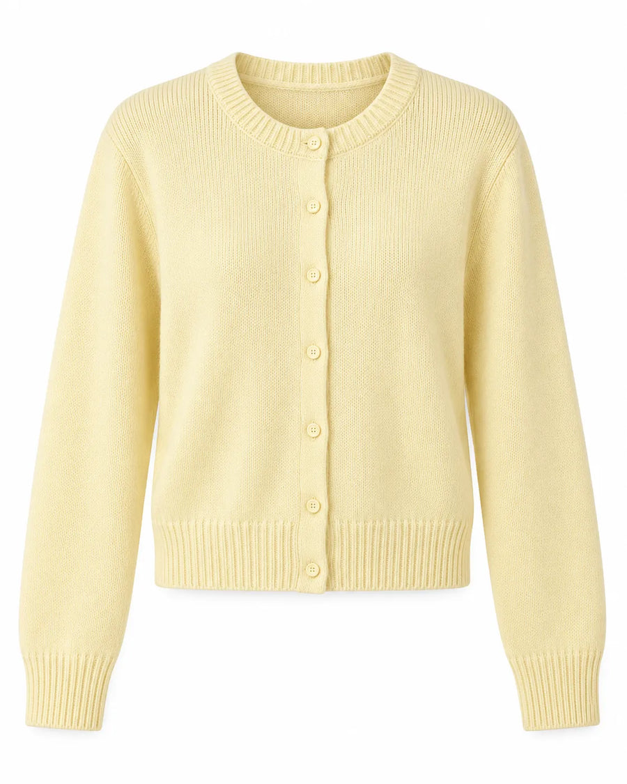 Cardigan Court Femme Col Rond Maille