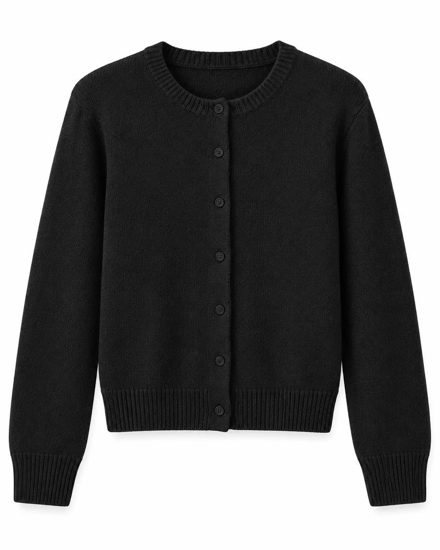 Cardigan Court Femme Col Rond Maille