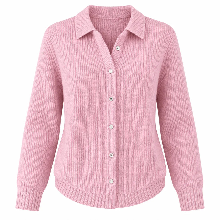 Cardigan en Maille Col Polo - Boutonné, Coupe Ample