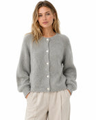 Women's Round-Neck Knit Cardigan - Grey