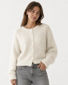 Women's Single-Breasted Knit Cardigan - White