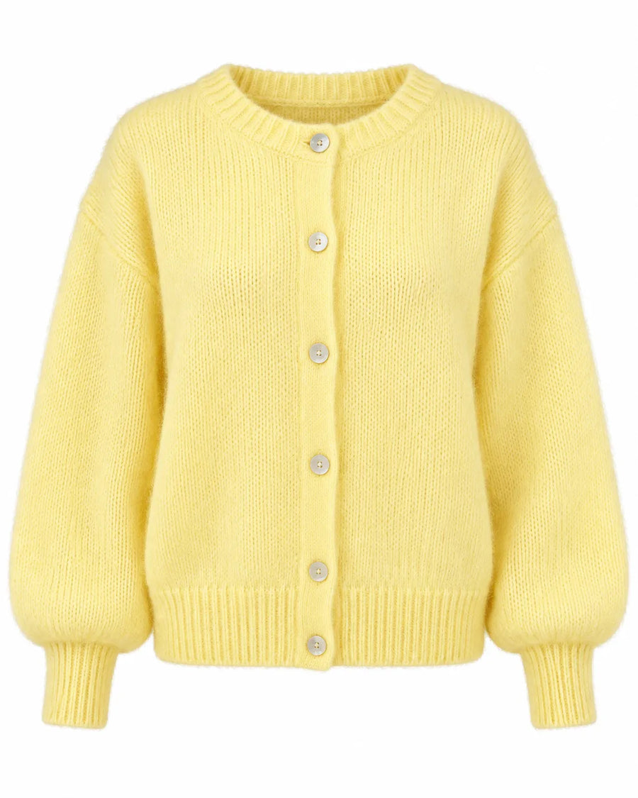 Cardigan femme coloris macaron col rond