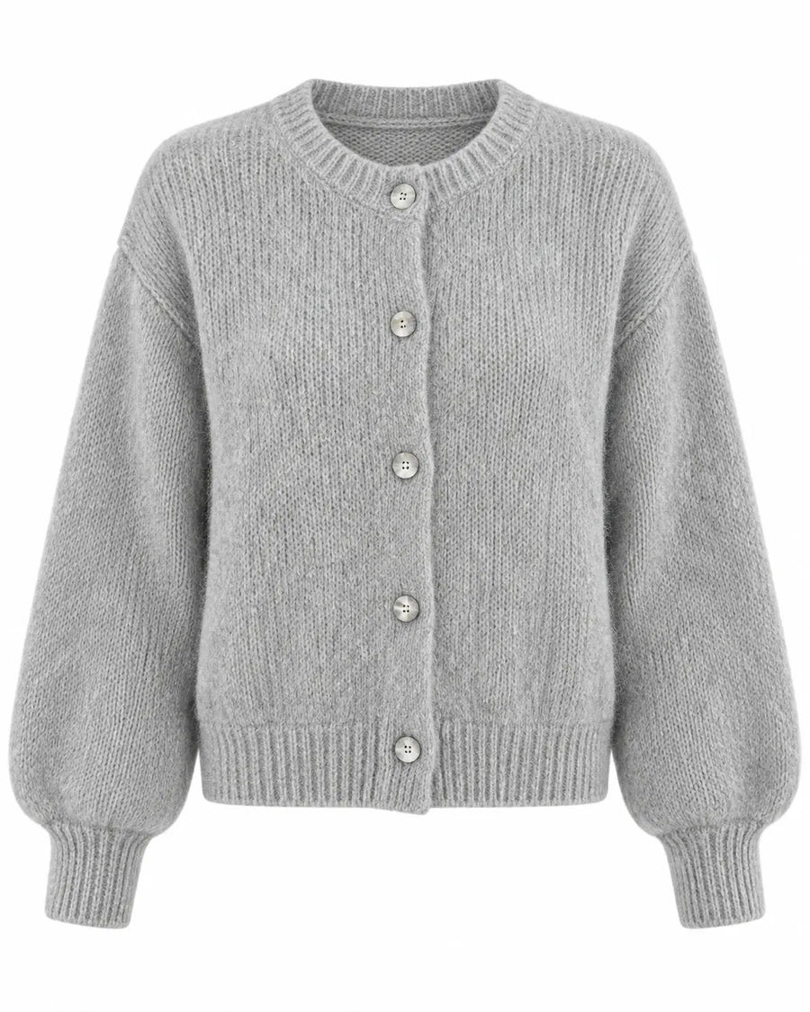 Cardigan femme coloris macaron col rond