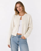 Women's Buttoned Knit Cardigan - Beige