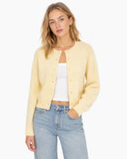Women's Buttoned Knit Cardigan - Yellow