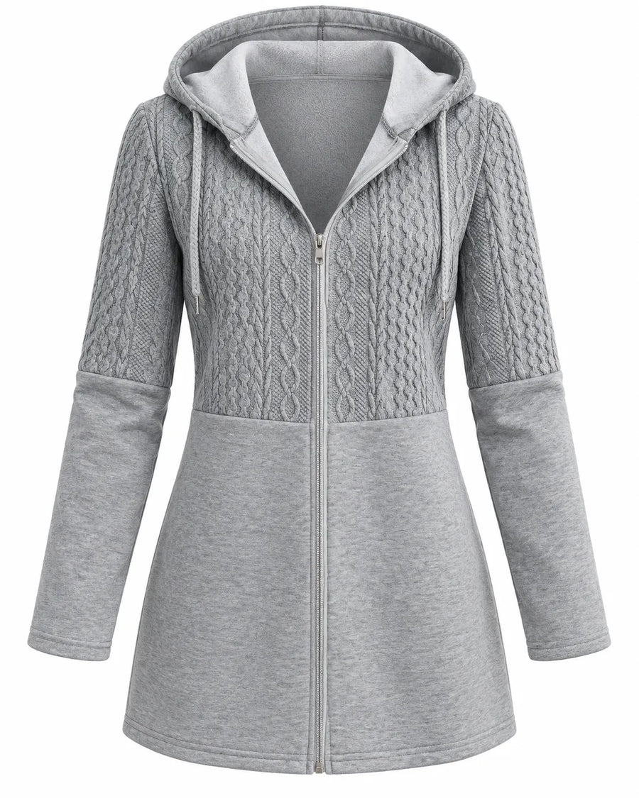 Cardigan Femme Long à Capuche Zippé – vue produit 4