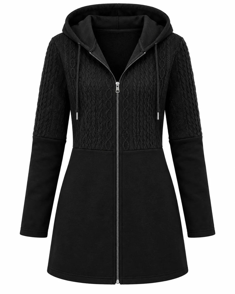 Cardigan Femme Long à Capuche Zippé – vue produit 5