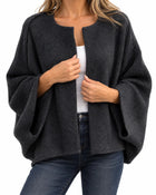 Women's Oversized Fine-Knit Cardigan - Black