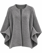 Women's Oversized Fine-Knit Cardigan - Dark Grey