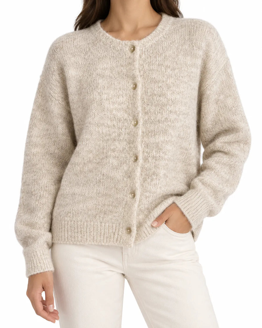 Cardigan Laine Femme Boutons Nacre Col Rond
