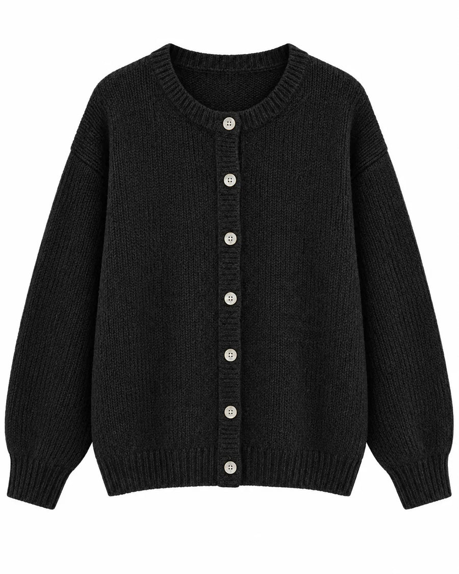 Cardigan Long Femme Col V Boutonné