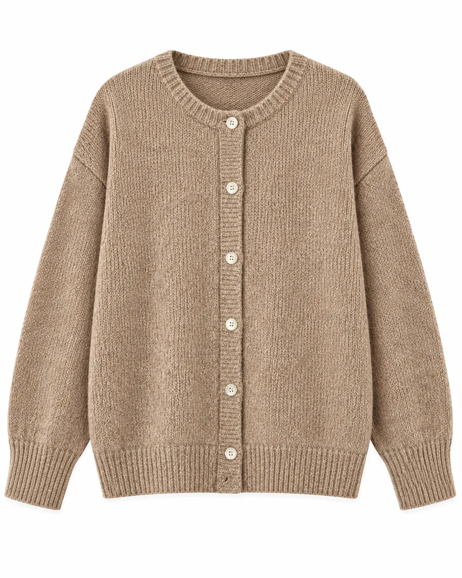 Cardigan Long Femme Col V Boutonné