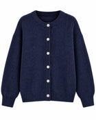 Women's Long Buttoned V-Neck Cardigan - Misty Blue