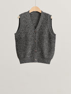 Women's Sleeveless Wool Cardigan - Grey