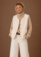 Women's Sleeveless Fleece Gilet - White