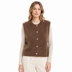Women's Sleeveless Knitted Gilet - Coffee