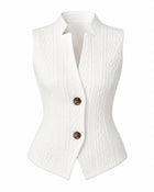 Women's Buttoned Sleeveless Gilet – Black Pink Red & White - White