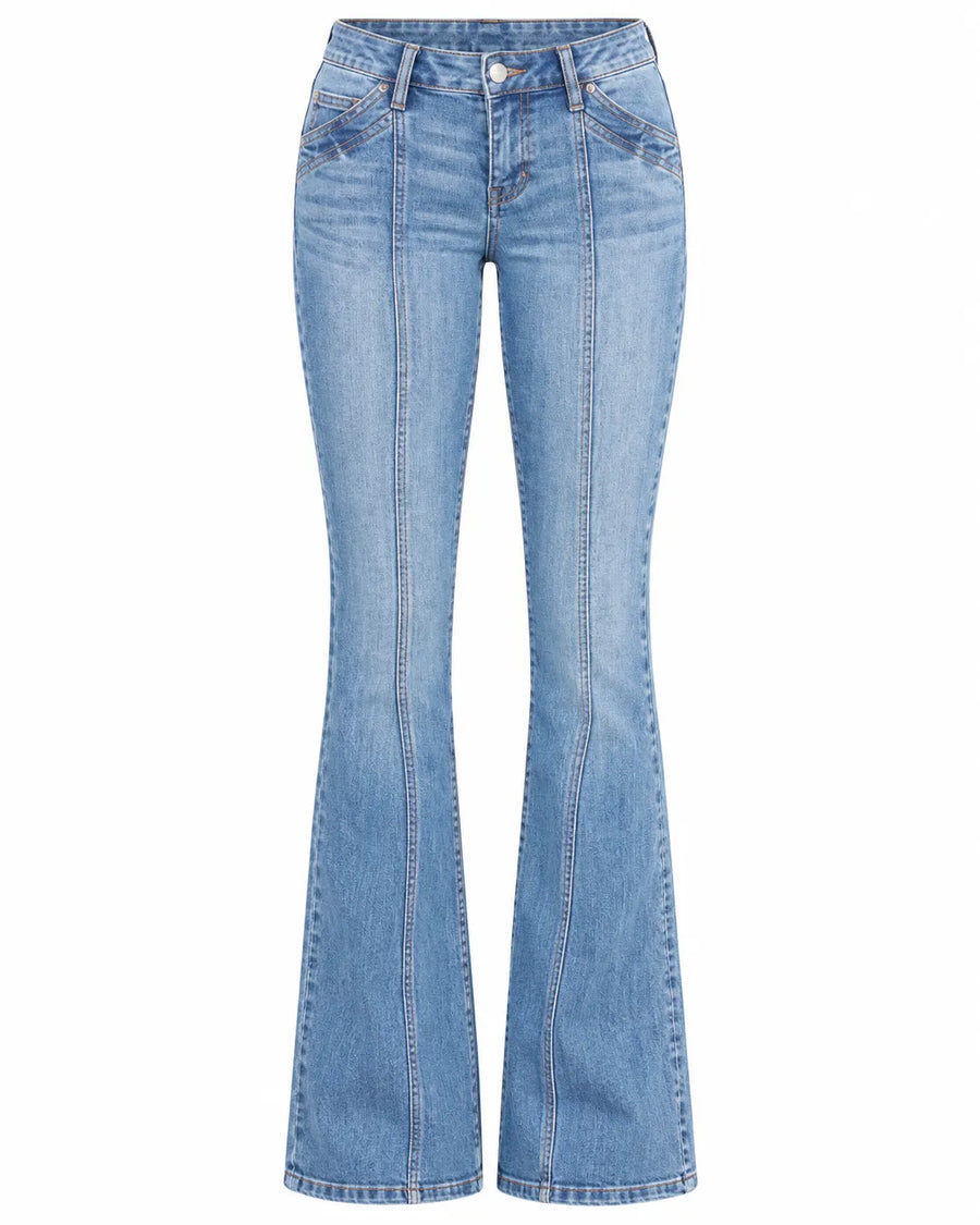Jean Bootcut Femme Taille Basse Effet Déchiré