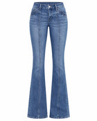 Women's Bootcut Jeans – Low-Rise Ripped Effect - Dark Blue