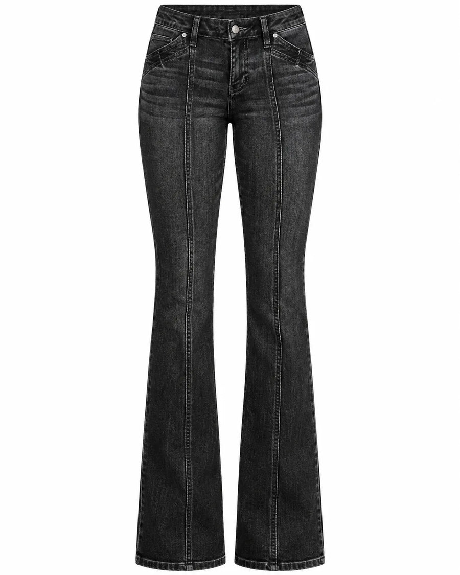 Jean Bootcut Femme Taille Basse Effet Déchiré
