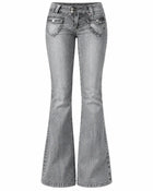 Women's Bootcut Jeans – Low-Rise Super Stretch - Grey