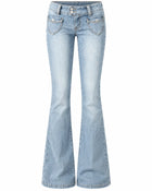 Women's Bootcut Jeans – Low-Rise Super Stretch - Blue