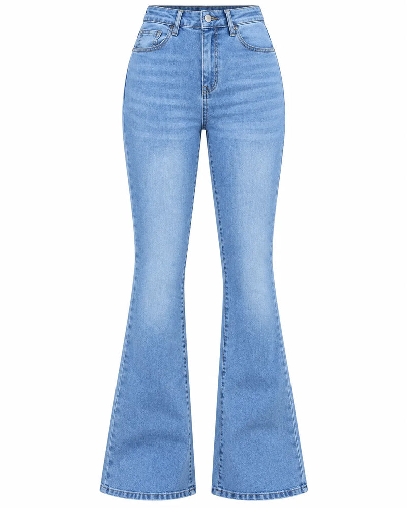 Jean Bootcut Femme Taille Haute Coupe Ajustée