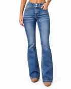 Women's Bootcut Jeans – High-Waisted Light Wash - Light Blue