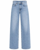 Women's Floor-Length Wide-Leg Jeans – Fluid Cut - Light Blue