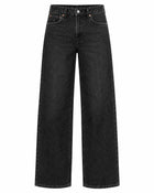 Women's Floor-Length Wide-Leg Jeans – Fluid Cut - Black