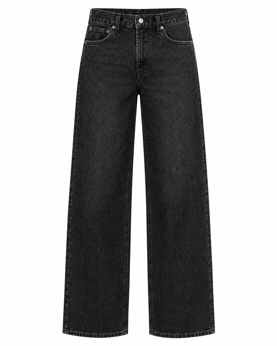Jean Large Femme Longueur Sol Coupe Fluide