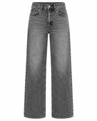 Women's Floor-Length Wide-Leg Jeans – Fluid Cut - Grey