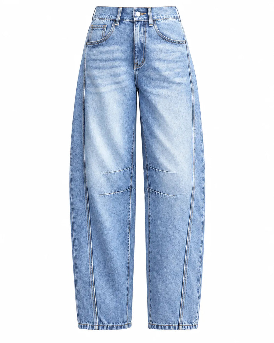 Jean Large Femme Taille Haute Tombant Décontracté
