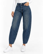 Women's Harem Jeans – Wide Relaxed Cut - Dark Blue