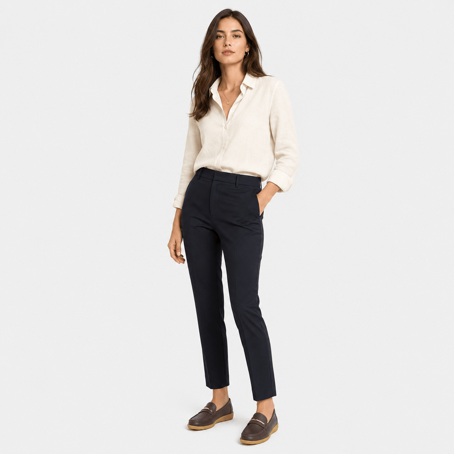 Mocassin femme marron plat enfilage saison - vue portée