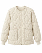 Women's Quilted Coat – Plus Size Zip Fastening - Beige