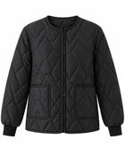 Women's Quilted Coat – Plus Size Zip Fastening - Black
