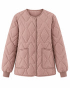 Women's Quilted Coat – Plus Size Zip Fastening - Greyish Purple