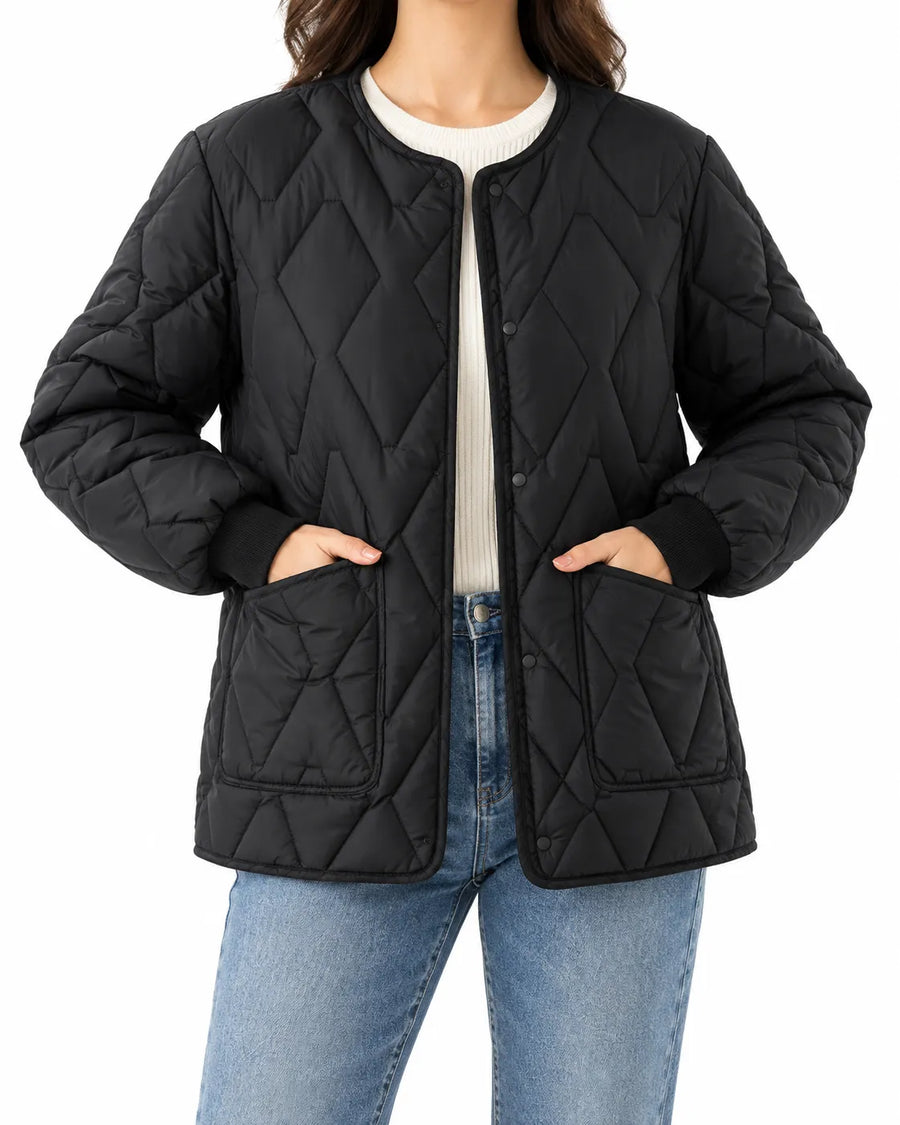 Manteau Matelassé Femme Grande Taille Fermeture Zippée