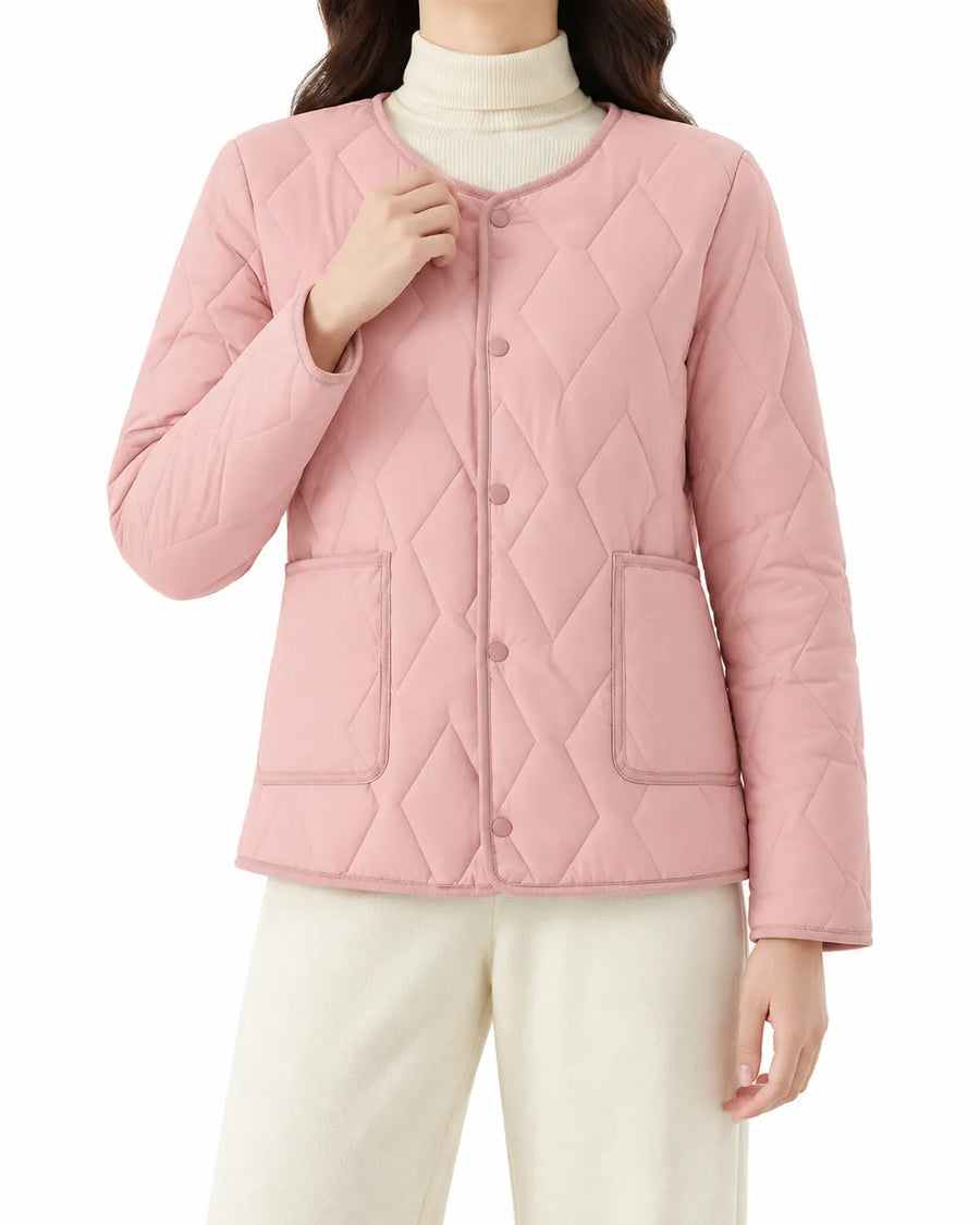 Manteau Matelassé Femme Manches Bordées Fourrure
