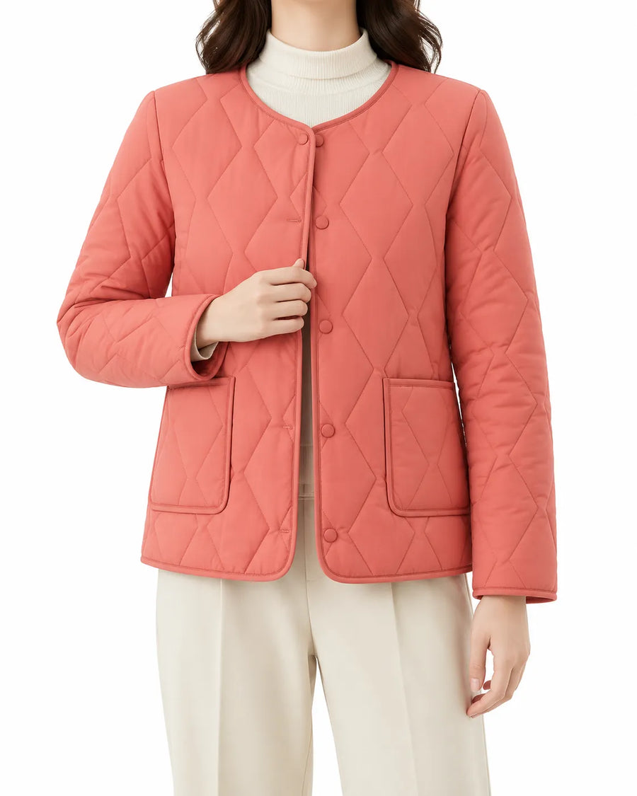 Manteau Matelassé Femme Manches Bordées Fourrure