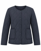 Women's Quilted Coat – Fur-Trimmed Sleeves - Black