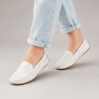 Women's White Matte Flat Loafers for the Office - White